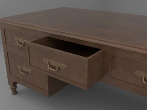 Old Vintage Desk 3D Model