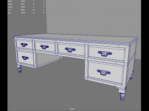 Old Vintage Desk 3D Model