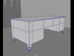 Old Vintage Desk Model 3D