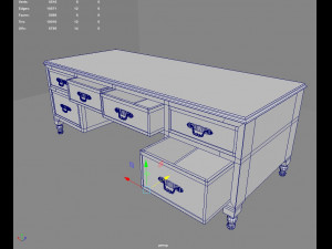 Old Vintage Desk Model 3D