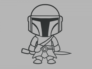 Mandalorian Wall Silhouette 01 Modèles 3D en vedette