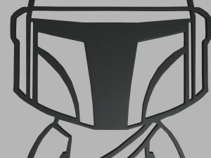 Mandalorian Wall Silhouette 01 3D Print Model