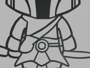 Mandalorian Wall Silhouette 01 Modèles 3D en vedette