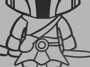 Mandalorian Wall Silhouette 01 3D Print Model