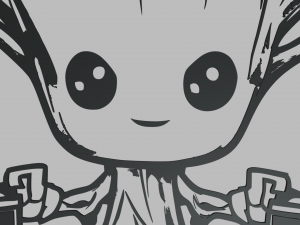 Groot 01 Wall Silhouette 3D Print Model