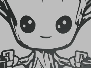 Groot 01 Wall Silhouette 3D Print Model