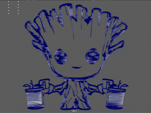 Groot 01 Wall Silhouette 3D Print Model