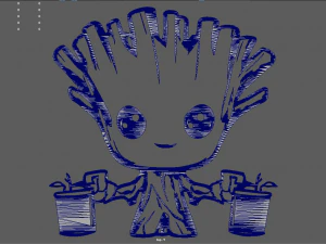 Groot 01 Wall Silhouette 3D Print Model