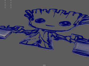 Groot 01 Wall Silhouette 3D Print Model