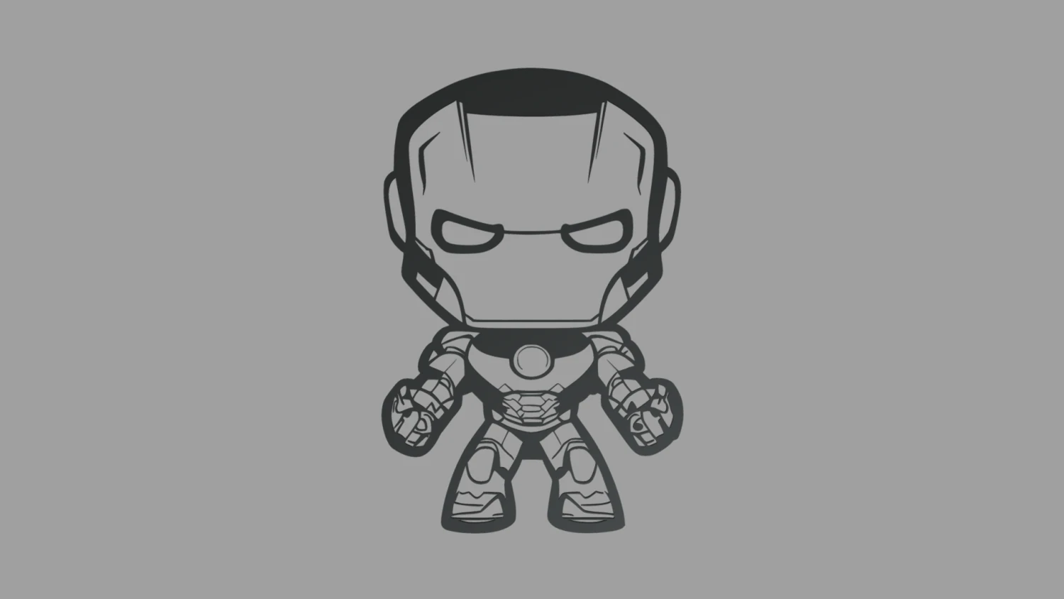 Iron Man 01 Wall Silhouette 3D Print Model .c4d .max .obj .3ds .fbx .stl .blend 