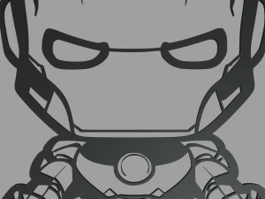 Iron Man 01 Wall Silhouette 3D Print Model