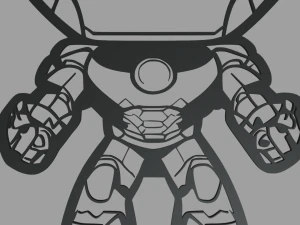 Iron Man 01 Wall Silhouette 3D Print Model