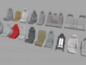 Mega Car Seat Pack 3D Model
