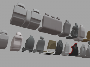 Mega Car Seat Pack 3D-Modell