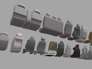 Mega Car Seat Pack 3D Model