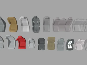 Mega Car Seat Pack 3D Model