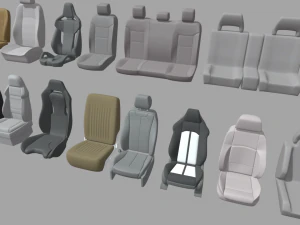 Mega Car Seat Pack 3D Model
