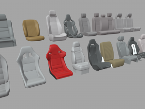 Mega Car Seat Pack 3D-Modell