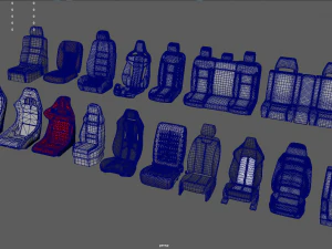 Mega Car Seat Pack 3D Model