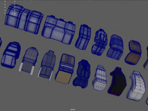 Mega Car Seat Pack 3D Model