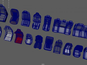Mega Car Seat Pack 3D Model