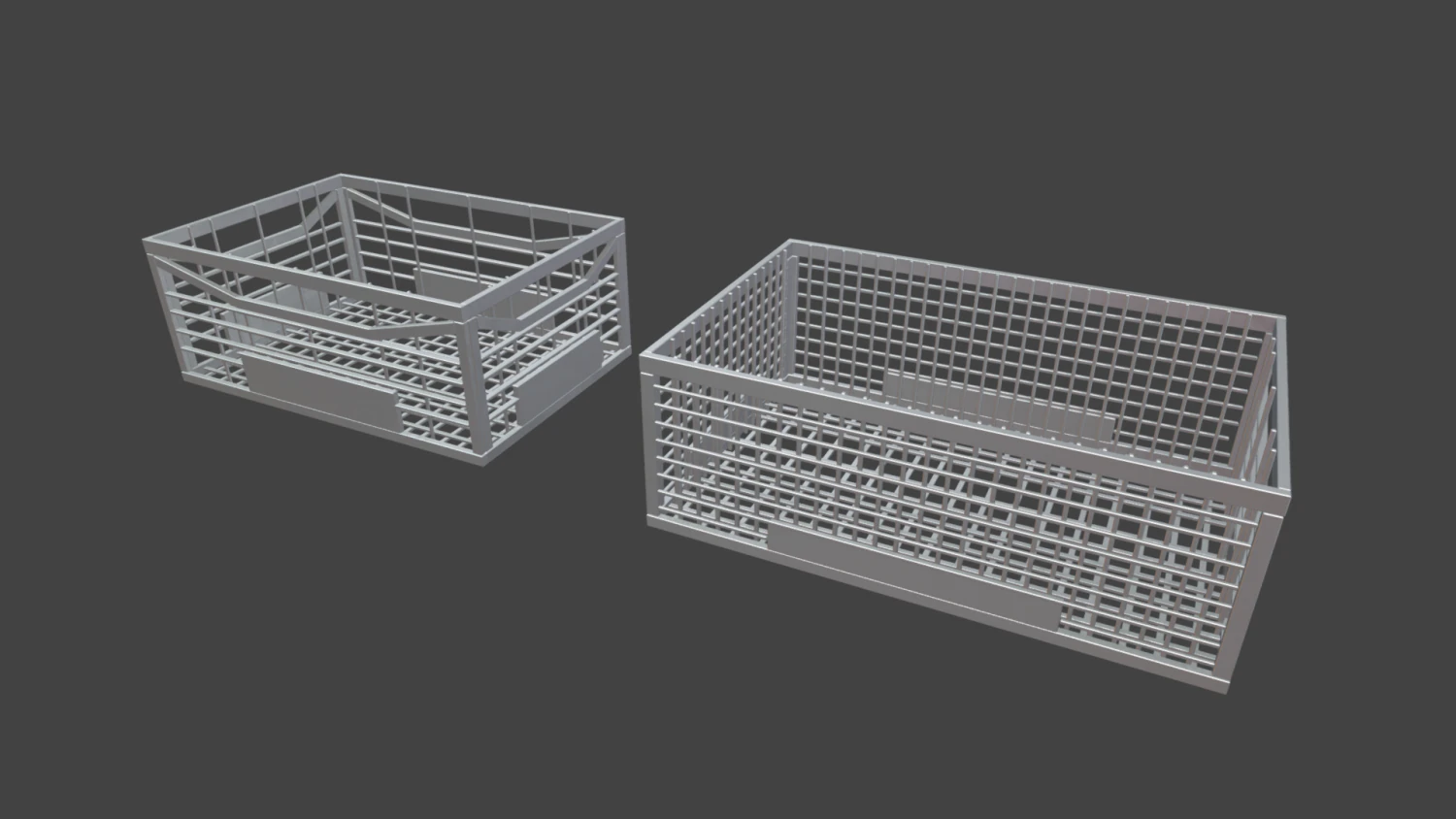 Metallic Cages 3D Model .c4d .max .obj .3ds .fbx .stl .blend