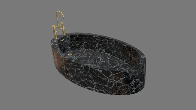 Modern Luxury Bathroom Bathtub Model 3D .c4d .max .obj .3ds .fbx .stl .blend 