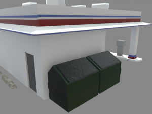 Gas Station Oil Station Exterior 3D Model