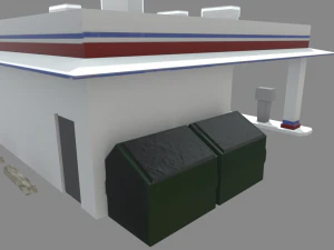 Gas Station Oil Station Exterior 3D Model
