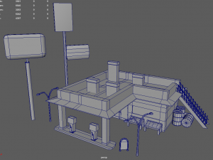 Gas Station Oil Station Exterior 3D Model