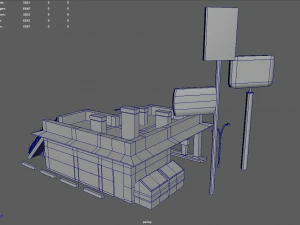 Gas Station Oil Station Exterior 3D Model