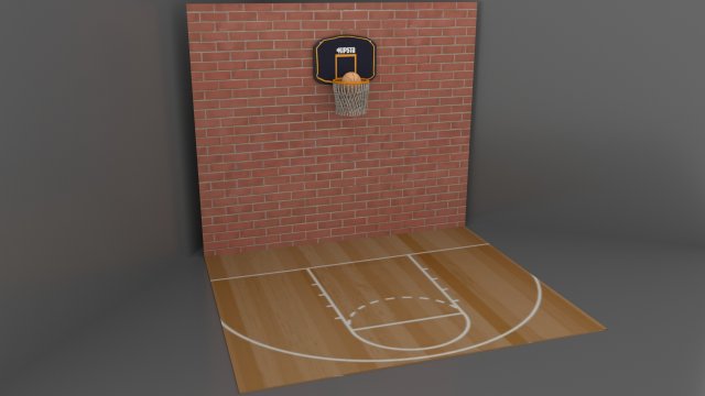 Basketball Court 3D Model .c4d .max .obj .3ds .fbx .stl .blend 