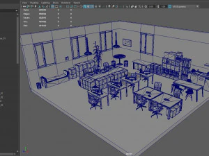 Office Scene 3D Model