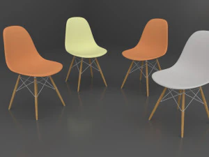 Simple Colour Chairs Office 3D Model