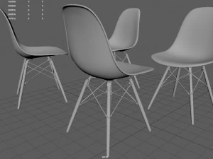 Simple Colour Chairs Office 3D Model