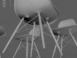 Simple Colour Chairs Office 3D Model