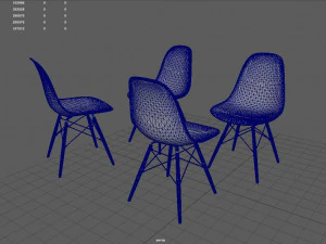 Simple Colour Chairs Office 3D Model