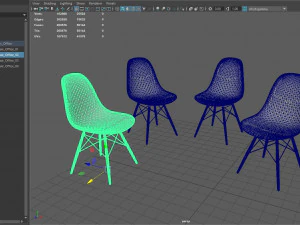 Simple Colour Chairs Office 3D Model