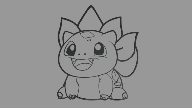 Bulbasaur Wall Silhouette 01 3D 프린트 모델 .c4d .max .obj .3ds .fbx .stl .blend 