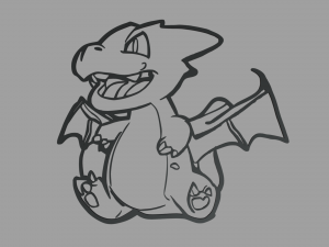 Charizard Wall Silhouette 01 3D Print Model