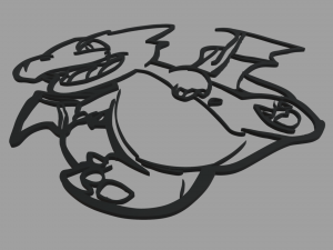 Charizard Wall Silhouette 01 3D-printmodel