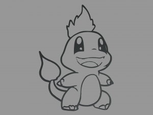 Charmander Wall Silhouette 01 3D Print Model