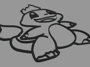 Charmander Wall Silhouette 01 3D Print Model