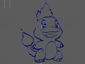 Charmander Wall Silhouette 01 3D Print Model