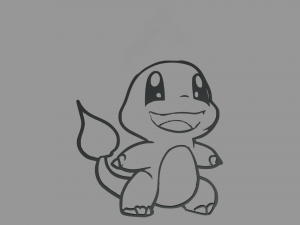 Charmander Wall Silhouette 02 3D Print Model