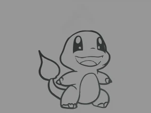 Silhueta de parede Charmander 02 Modelo de Impressão 3D