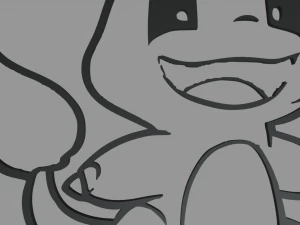 Charmander Wall Silhouette 02 3D Print Model