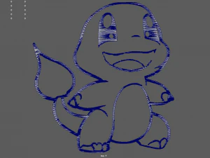Charmander Wall Silhouette 02 3D Print Model