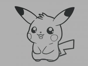 Pikachu Wall Silhouette 01 3Dプリントモデル