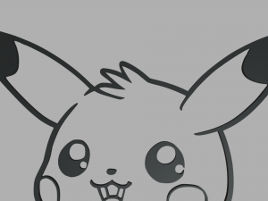 Pikachu Wall Silhouette 01 3D Baskı Modeli